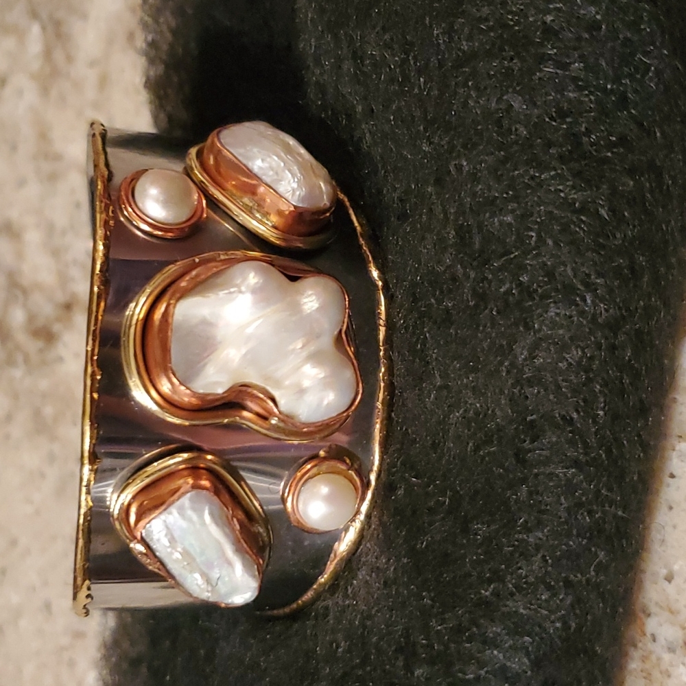Artisan wide cuff bracelet